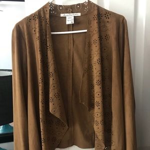 American Rag Laser cut Faux Suede Cardigan